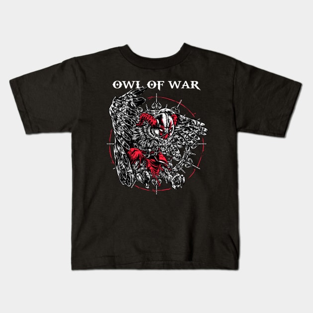 Owl of War Kids T-Shirt by redcolour